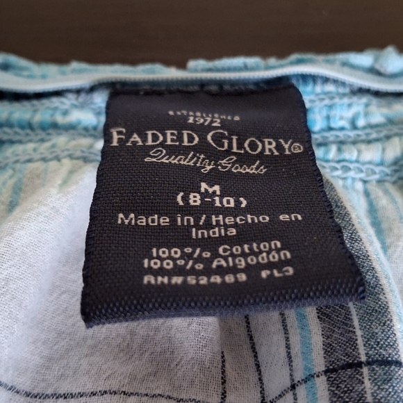 Faded Glory Plaid Blue and White Short Sleeve Shirt - Picture 5 of 6